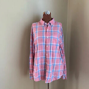American eagle button down shirt, plaid, long sleeve